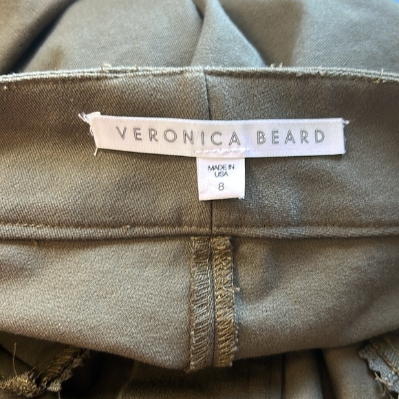 Veronica Beard ADELAIDE ZIPPER POCKET SKINNY STRAIGHT LEG PANTS ARMY GREEN Sz 8 - Picture 9 of 14